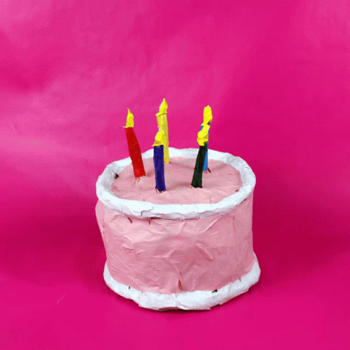 there are many candles in the small cake
