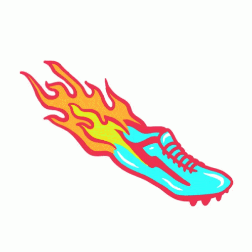 a pair of sneakers with flamers on it