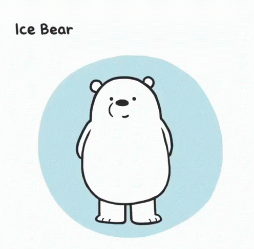 an illustration of a cartoon character that says ice bear