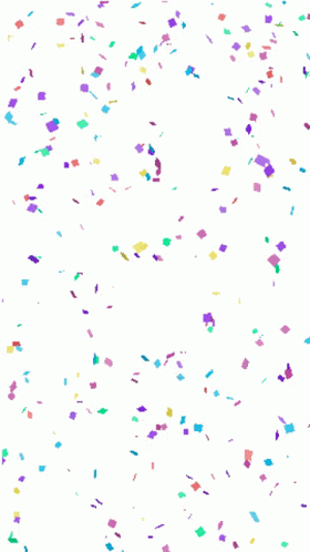 colorful confetti falling off a white background