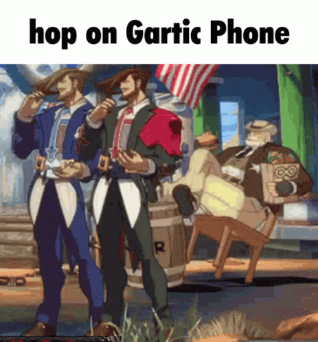 cartoon of garri phone conversation between two guys