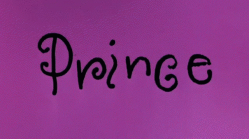 purple wall with the words prince and the word it is drawn in black