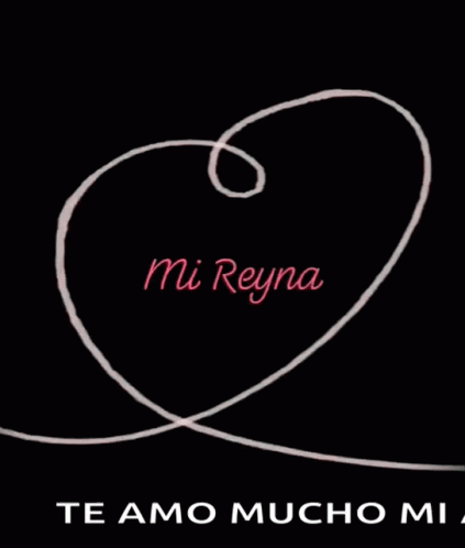 a white heart with the word mi reyana in it