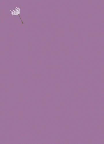 a single leaf is seen flying on a purple background