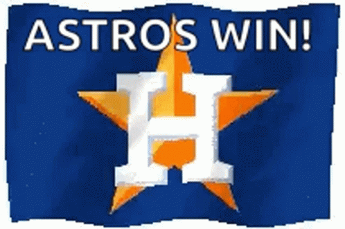 a brown and blue star with the words astros win