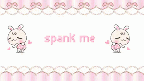 a pink background with the words spank me and an animal