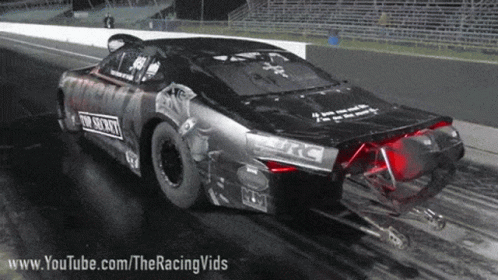 a digital painting of a car making a turn on a track