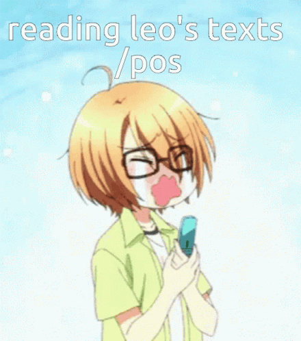 a cartoon boy with glasses reading text reads reading leo's texts / pos