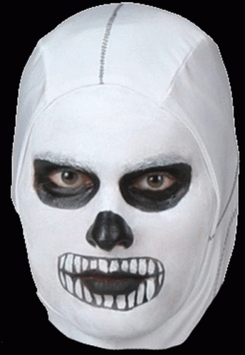 an evil skeleton mask with white face paint on it