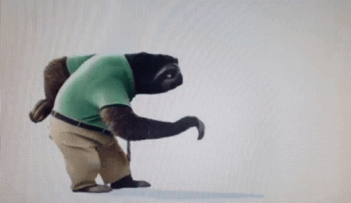 a cartoon gorilla with a large tail is on a skateboard