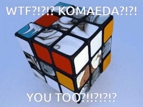 a rubik cube is shown with the words wtf??? ko maeda??