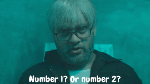 a man wearing glasses is shown with the words number 1 or number 2