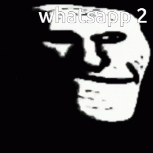an animated face with words that reads whatsapp 2