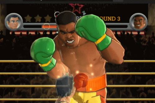 the animated game has two boxing boxers on it