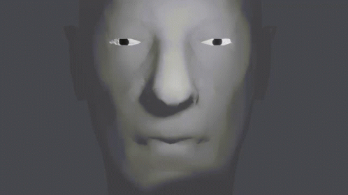 an image of a face in an animated manner