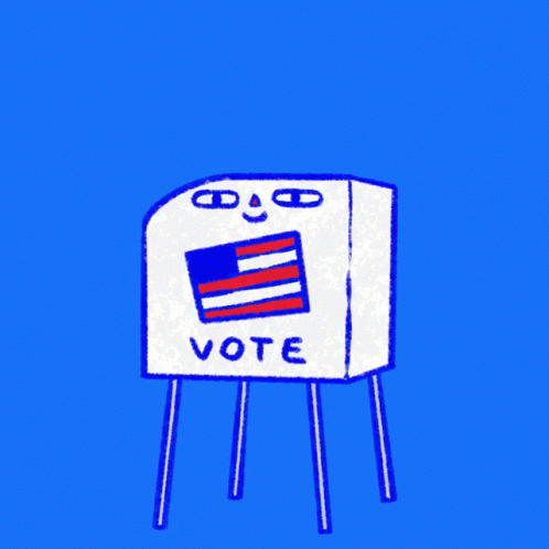 a cartoon picture of a vote sign