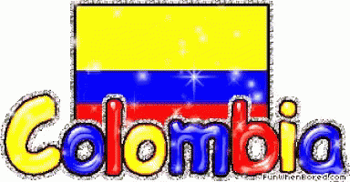 the word colombia on a flag in 3d