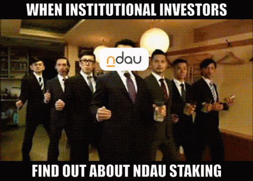 a picture of a group of men in suits and tie, with the caption says when institutional investtors find out about nadu stalking