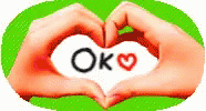 two hands making a heart with the word ok to make an ok sign