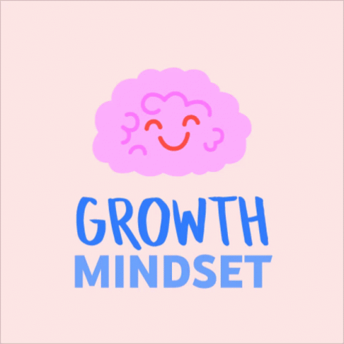 the title is shown,'growth mindset'and there are also images of clouds