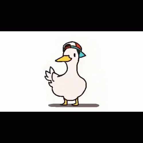 an illustration of a white duck wearing a hat