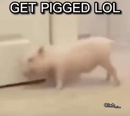 a pig is trying to steal someones door