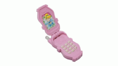 an electronic purple toy phone with a cartoon picture