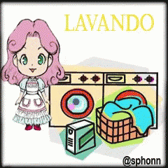 the cartoon drawing depicts a child standing next to a washing machine