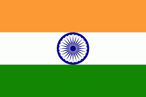 the flag of india is shown in red, white and blue