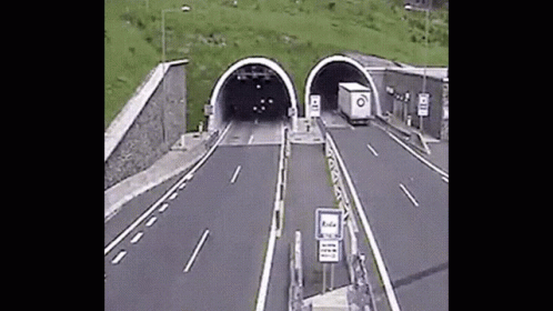 the green mountain side tunnel is near an exit