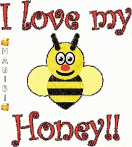 i love my honey card with a blue bee and a blue message underneath