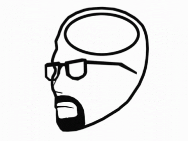 a drawing of a man with glasses and a beard