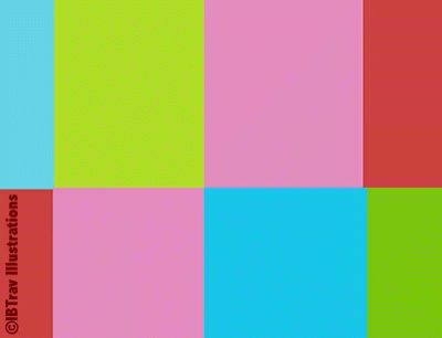 several square patterns arranged in two different colors