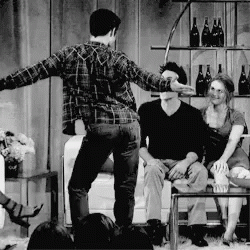 an image of an old tv set showing friends