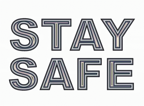the words stay safe and the letter c are black