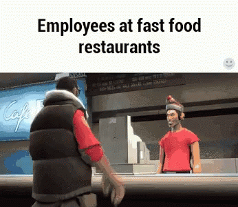 there is a post card for employees at fast food restaurants