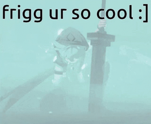 the word frigg up so cool on a foggy background