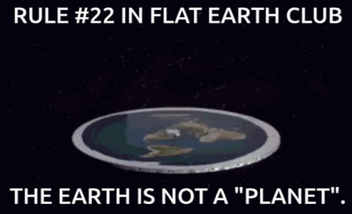 an image of a black space with the text rules 2 in flat earth club