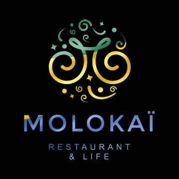 logo for a restaurant with the word molokai