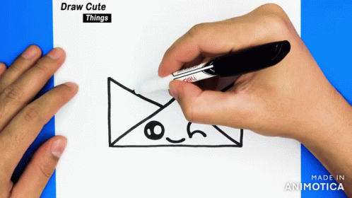 someone drawing a cute smile with a pen