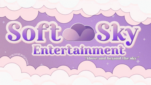 a pink advertit with a pink background that says soft sky entertainment