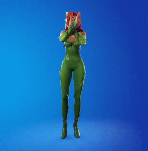 a digital painting of a girl in a green cat suit