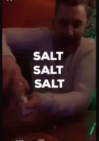 a man with a goatee is in a video of salt