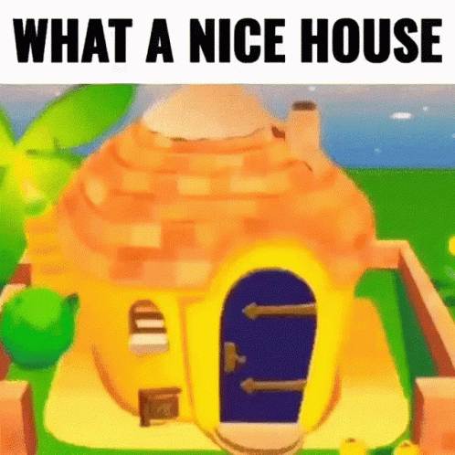 a screens of an animated house with what a nice house