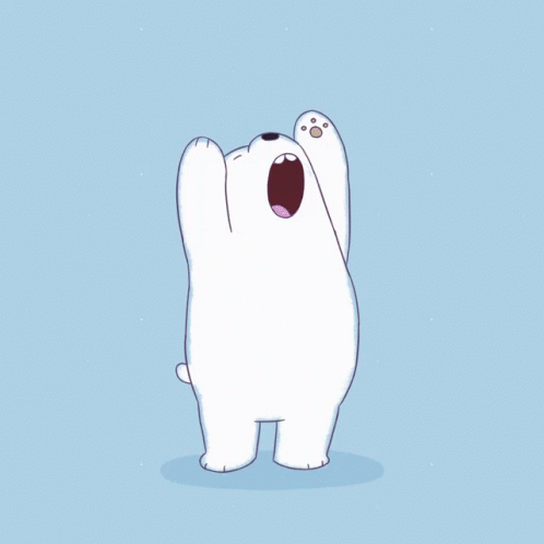 cartoon character bear with open mouth and eyes