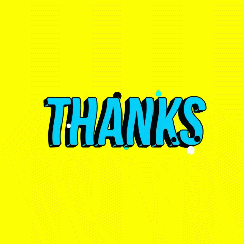 a thank message on a blue background