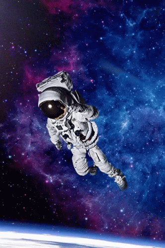 an artist's rendition of an astronaut floating in space