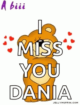 i miss you dana greeting card with blue teddy bear