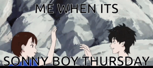 there is an anime picture that says, me when it's sorry boy thursday