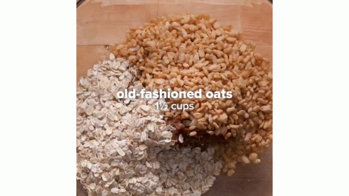 an old fashioned oats mixture in a blue basket